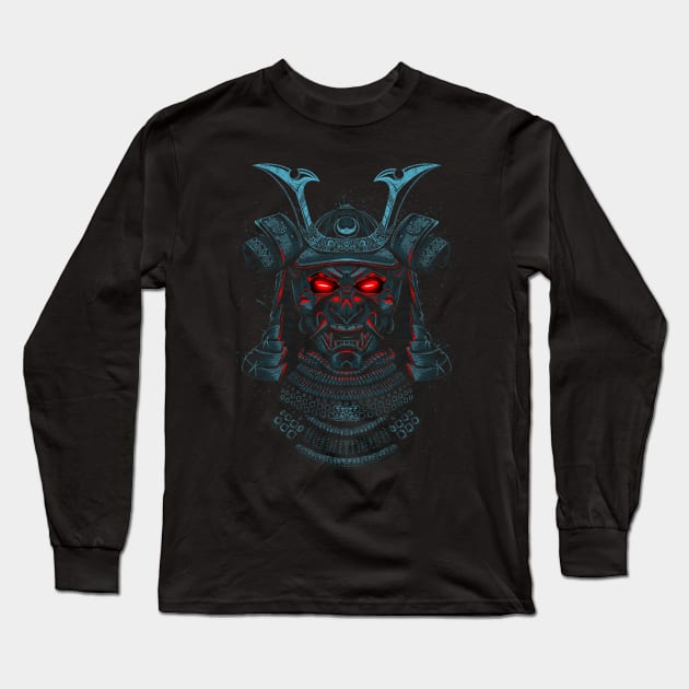 Samurai neon eyes Long Sleeve T-Shirt by albertocubatas